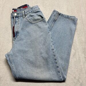 Vintage 90's Tommy Hilfiger Jeans Mens 34x32 Fits 31x30 Denim Big Flag‎ Patch